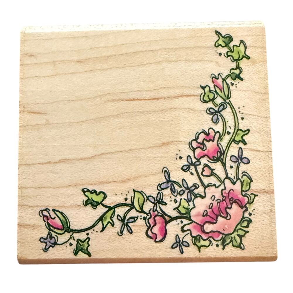 Penny Black 1999 Poppy Corner Flower Floral Crafting Card Making Rubber Stamp